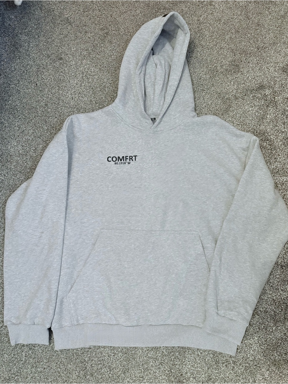 Comfrt Light Gray Men's Hoodie Sweatshirt, Size 2x